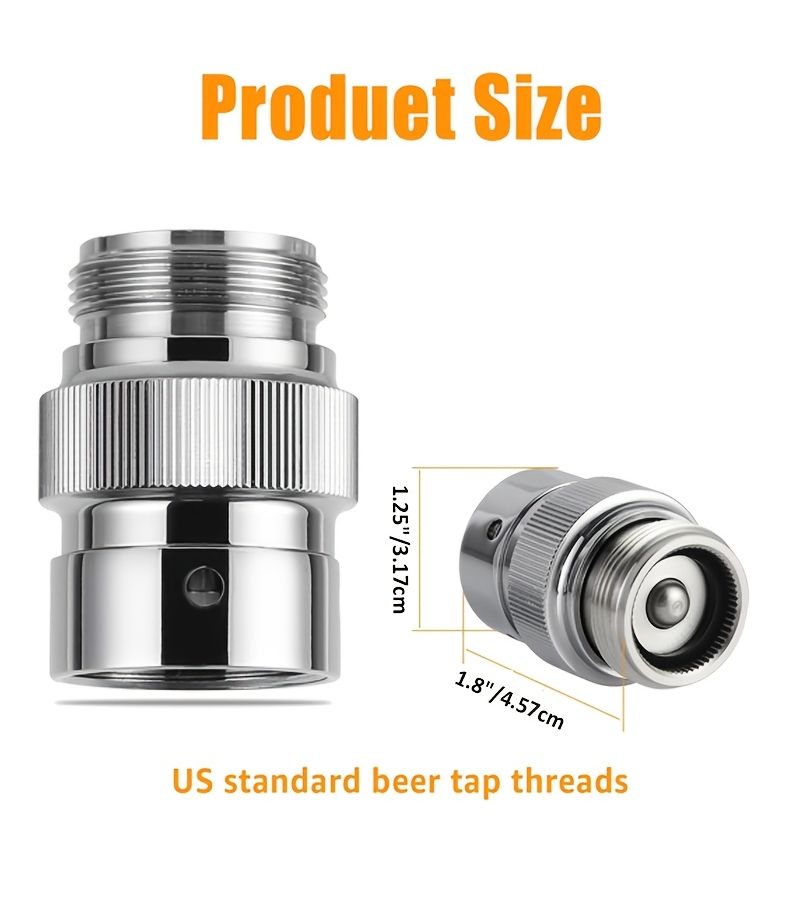 1 Pc Adjustable Beer Tap Flow Control Valve 304 Stainless Steel Core Thread Size 1-1-8-8 - Image 3