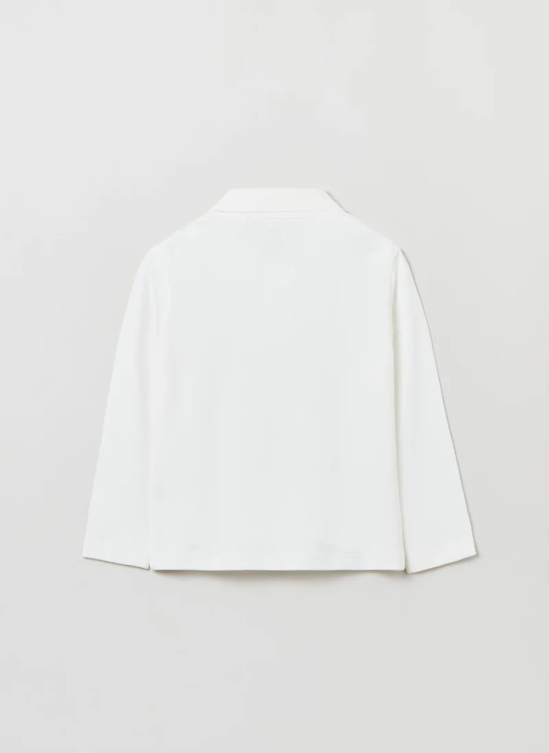 Ovs Long-Sleeved Cotton Polo Shirt