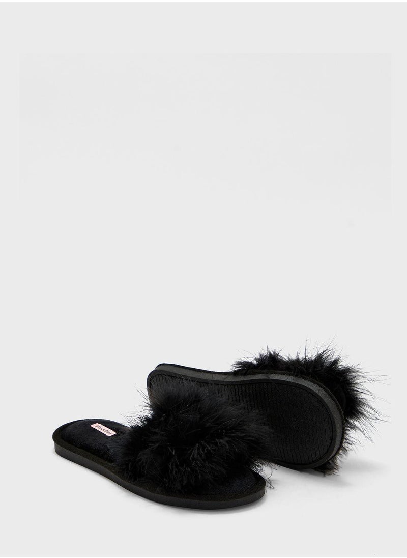 La Vie en Rose - Fur Clog Slip Ons - Image 1