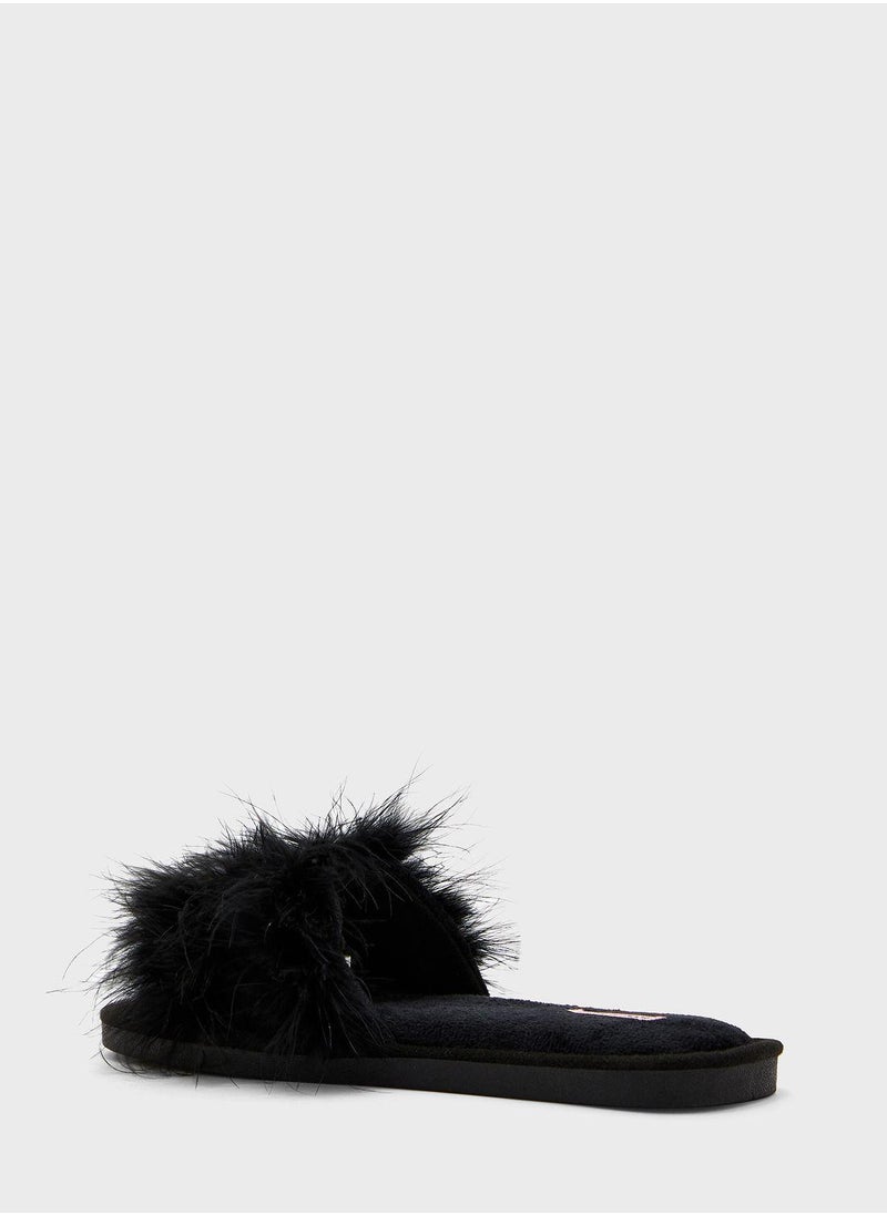 La Vie en Rose - Fur Clog Slip Ons - Image 1