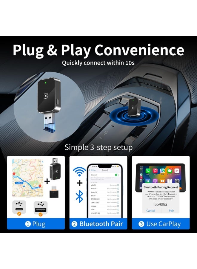 محول كار بلاي لاسلكي للآيفون - يحوّل CarPlay السلكي إلى لاسلكي، عملي وسهل الاستخدام للسيارات من 2016 فصاعدًا - Image 2