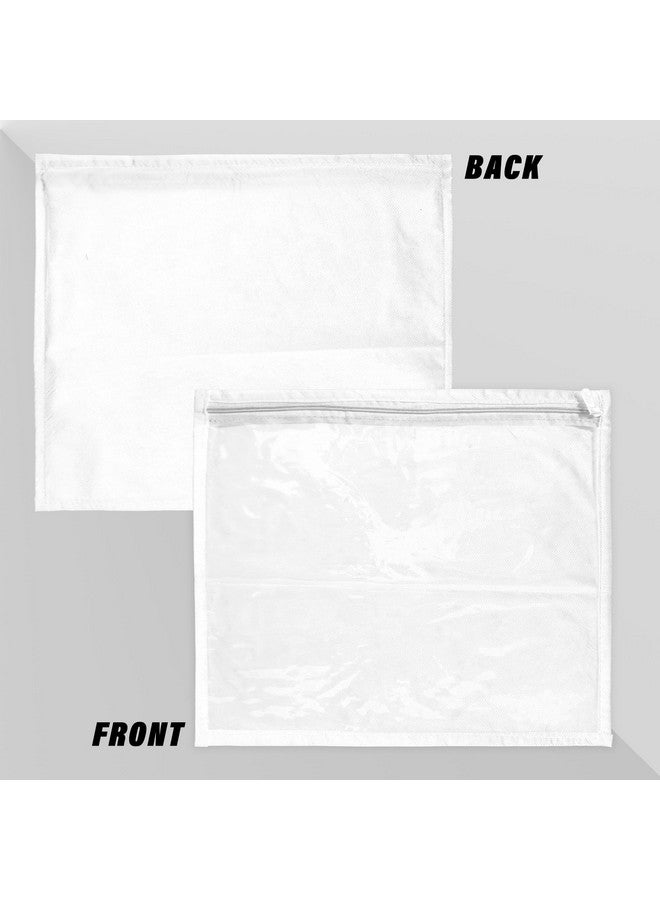 Kuber Industries Saree Cover | Clothes Storage Bag | Single Packing Saree with Zip Closure | Wardrobe Organizer | Cloth Stoarge Organizer | Plain Saree Cover | Pack of 12 | White - Image 2