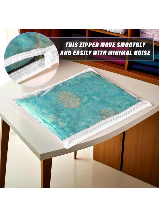 Kuber Industries Saree Cover | Clothes Storage Bag | Single Packing Saree with Zip Closure | Wardrobe Organizer | Cloth Stoarge Organizer | Plain Saree Cover | Pack of 12 | White - Image 4