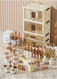 LEDIN Luxury Multi-Layer Cosmetic Organizer – 2 Doors & 2 Drawers  - Image 4