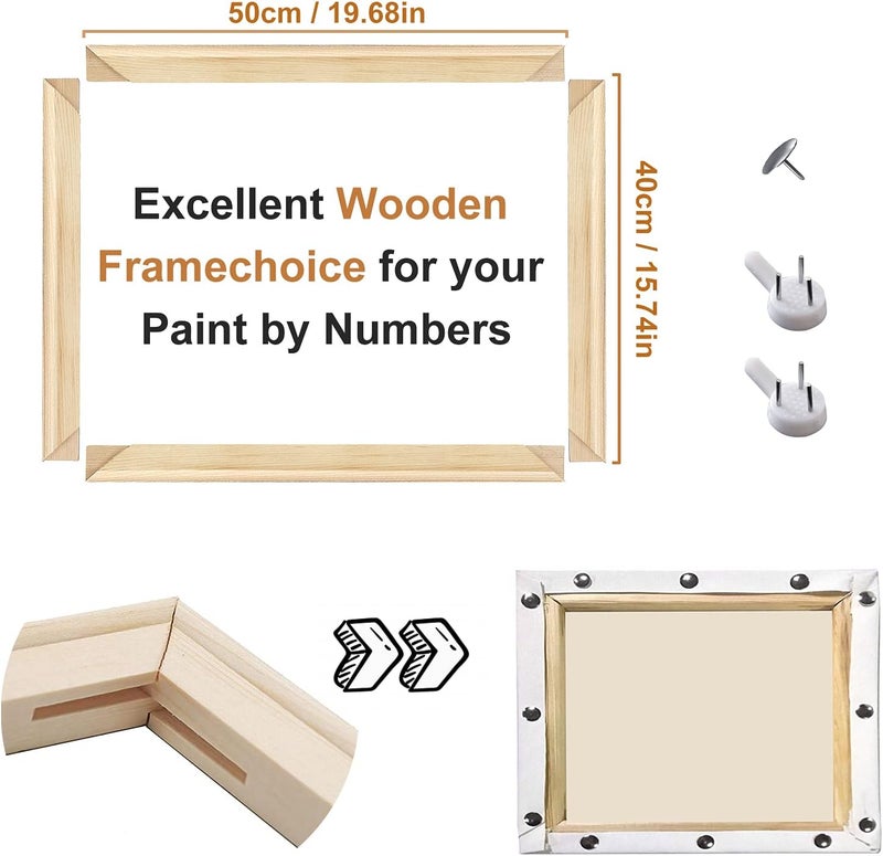 EVNEED DIY Canvas Stretcher Bars 16x20 Inch Canvas Frame - Easy to Assemble, Gallery Wrap Oil Frame Kits Canvas Wood Stretcher Bars for Oil Paintings, Prints, Paint - Image 3