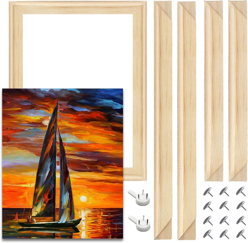 EVNEED DIY Canvas Stretcher Bars 16x20 Inch Canvas Frame - Easy to Assemble, Gallery Wrap Oil Frame Kits Canvas Wood Stretcher Bars for Oil Paintings, Prints, Paint - Image 1