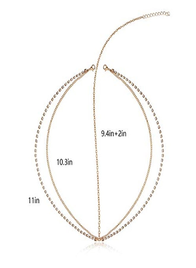 Cerun 1 Pcs PremiumBoho Layered Head Chains Gold Rhinestone Headpiece Gypsy Head Chain Bridal Hair Piece Festive Jewelry for Women - Image 3