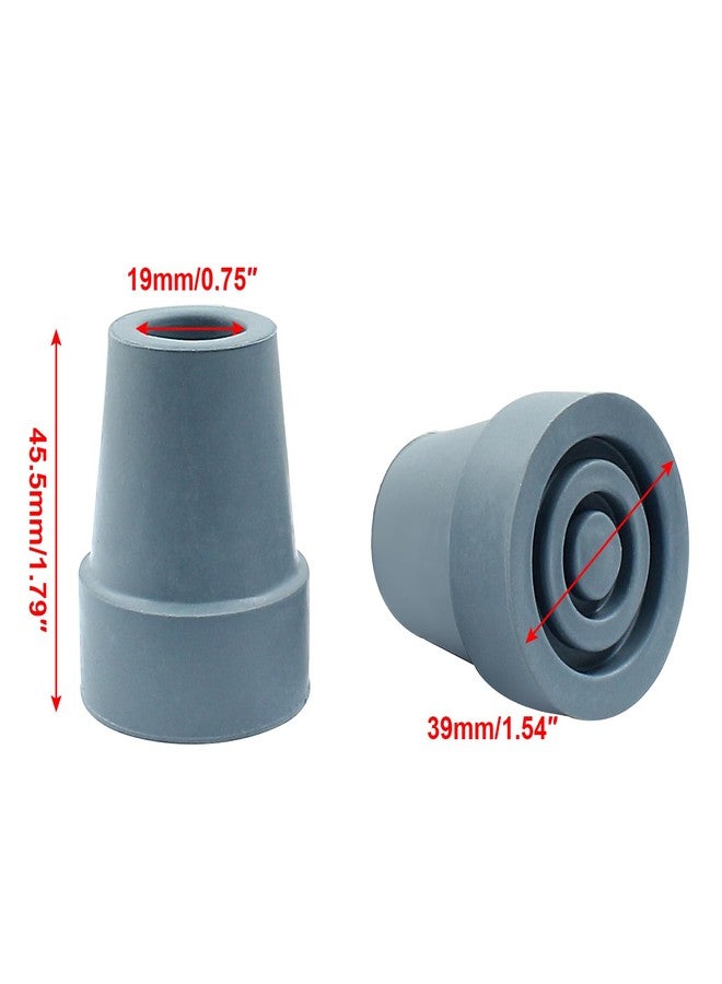 PHITUODA 4pcs 19mm Rubber Cane Tips, 3/4 Inch Diameter Anti Slip Crutch Tips, Universal Replacement Tips for Cane, Crutch, Walker (Grey) - Image 5