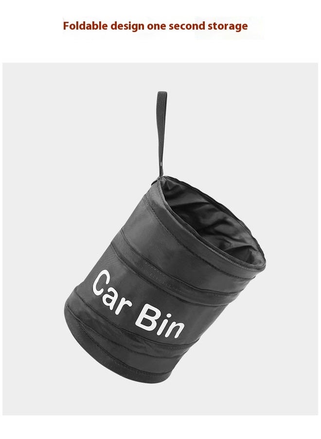 yongsheng Car Trash Bin Garbage Container Storage Bag-pop-up car Trash can,with a Foldable Design, Nylon Material, Easy to Clean, Reusable in The Back seat of Cars, Family Gatherings, Camping, etc. (Black)  - Image 2