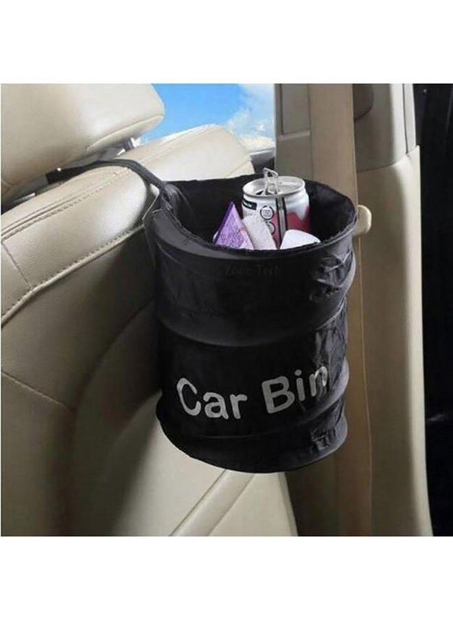 Car Trash Bin Garbage Container Storage Bag-pop-up car Trash can,with a Foldable Design, Nylon Material, Easy to Clean, Reusable in The Back seat of Cars, Family Gatherings, Camping, etc. (Black)