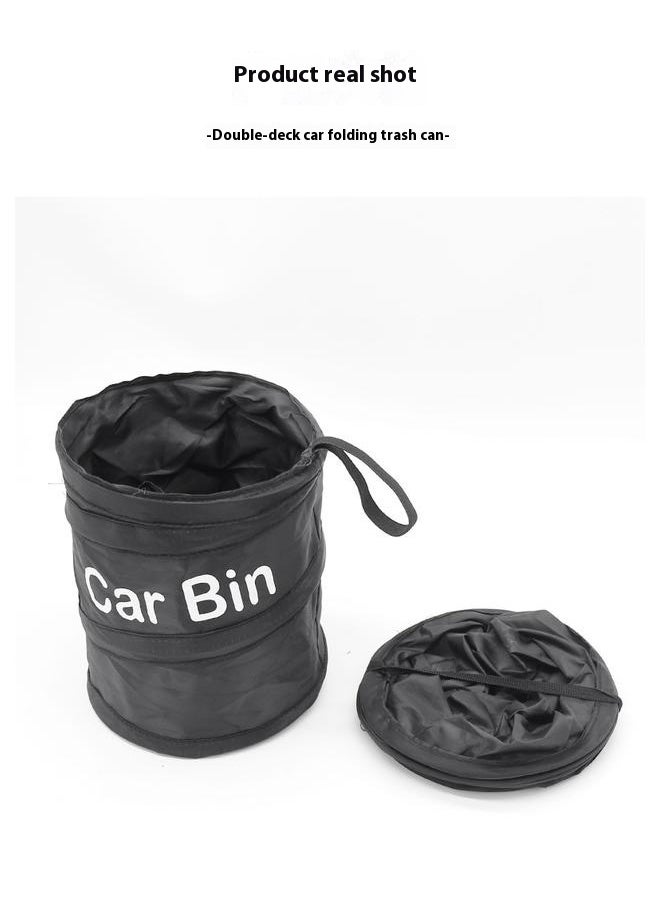 yongsheng Car Trash Bin Garbage Container Storage Bag-pop-up car Trash can,with a Foldable Design, Nylon Material, Easy to Clean, Reusable in The Back seat of Cars, Family Gatherings, Camping, etc. (Black)  - Image 5