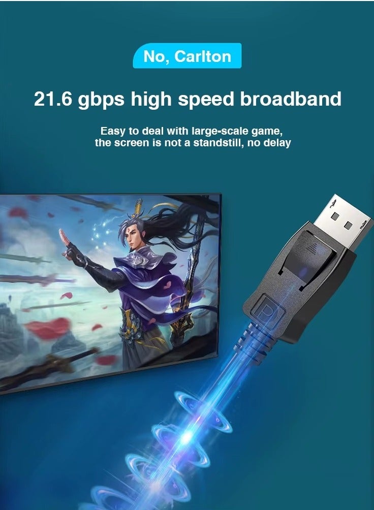 1 Meter DisplayPort to DisplayPort Bidirectional Cable - 4K Support, High Quality Audio and Video Transfer - Black - Image 5