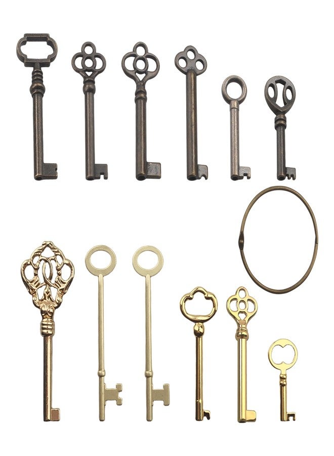 VIDABTE Skeleton Key Set,Universal Skeleton Replacement Keys, Vintage Keys Kit for Antique Dresser, Chinese Cabinet, Antique Furniture and Old Style Cabinets or Doors (12 pcs) - Image 1