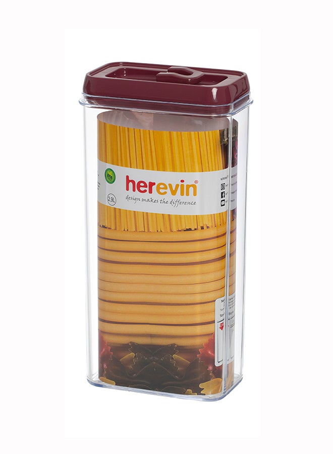 HEREVIN برطمان تخزين هيرفين 3 لتر - بلاستيك آمن للغذاء - أحمر - Image 3