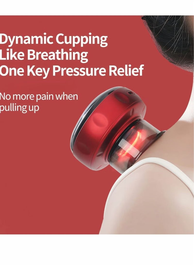 Intelligent Breathing Cupping Therapy Massager, 3 in 1 Electric Cupping Set with 6 Level Suction, Red Light Heating Cupping Scraping and Massage - Image 5