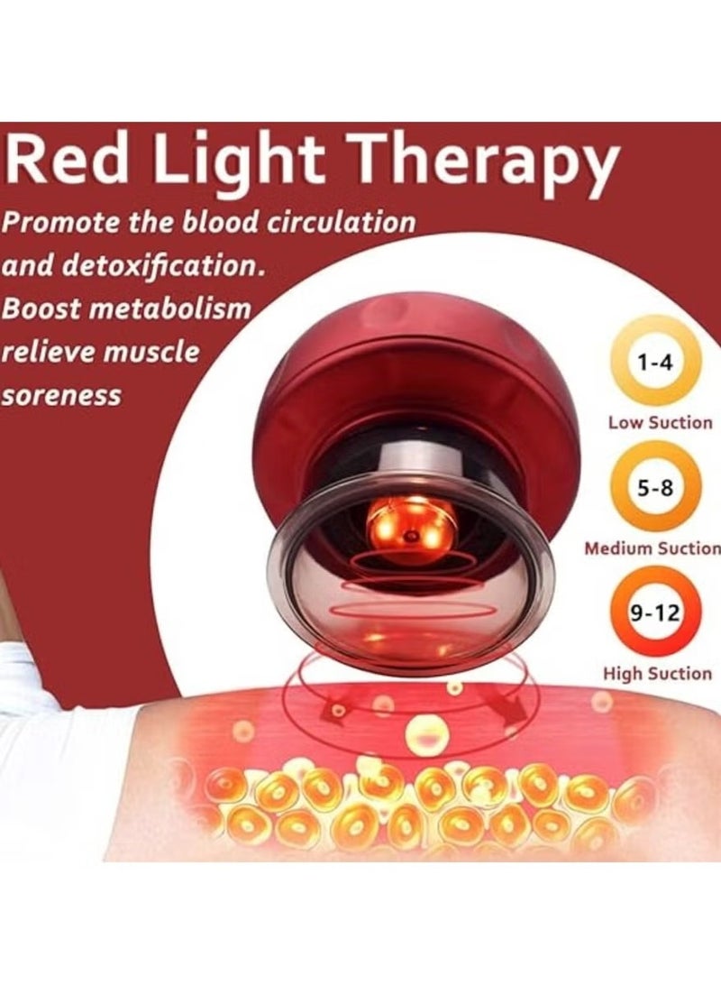 Intelligent Breathing Cupping Therapy Massager, 3 in 1 Electric Cupping Set with 6 Level Suction, Red Light Heating Cupping Scraping and Massage - Image 4