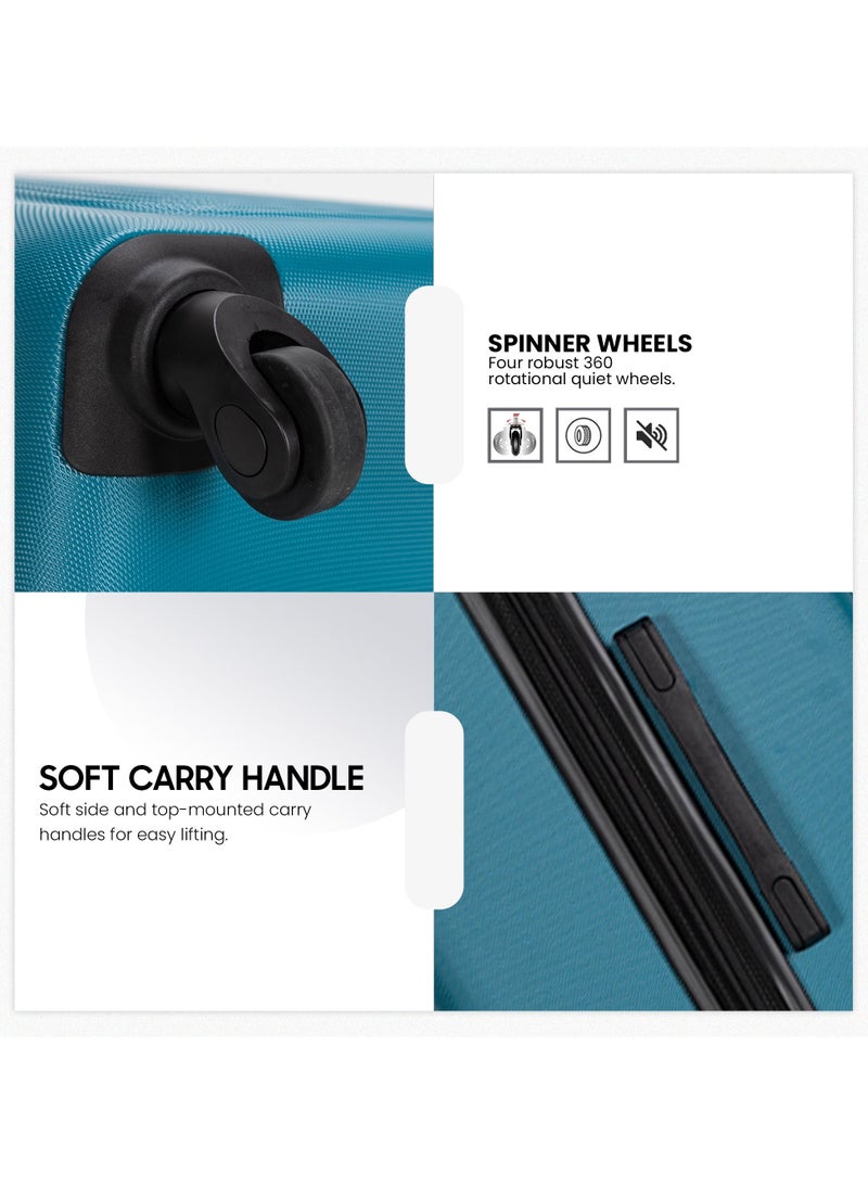 ستارجولد مجموعة أمتعة من 4 قطع، حقيبة سفر صلبة من مادة ABS مع سحاب قابل للتمدد، وعجلات دوارة 360 درجة، وقفل رقمي، وحقيبة سفر خفيفة الوزن بعجلات - Image 5