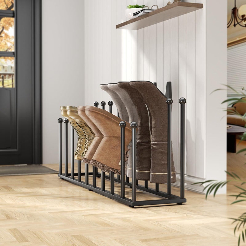 pickpiff Free Standing Shoe Racks - Black Metal Boot Rack Organizer Tall Boots for Dorm Room, Closet, Entryway, Bedroom, Patio Outdoor, Hallway, Black, Shoe Storage Fit for 10 Pairs - Image 5