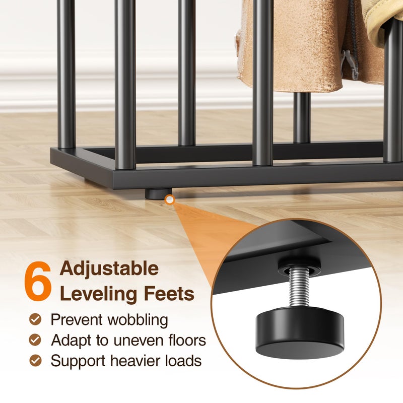 pickpiff Free Standing Shoe Racks - Black Metal Boot Rack Organizer Tall Boots for Dorm Room, Closet, Entryway, Bedroom, Patio Outdoor, Hallway, Black, Shoe Storage Fit for 10 Pairs - Image 3