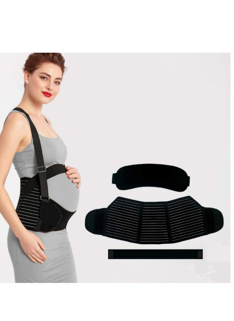 Generic Maternity Belt Breathable Abdominal Binder/Pregnancy Support Maternity Belt/Double Support Back/Abdomen Brace/Shoulder Strap Lumbar Adjustable (L)  - Image 1