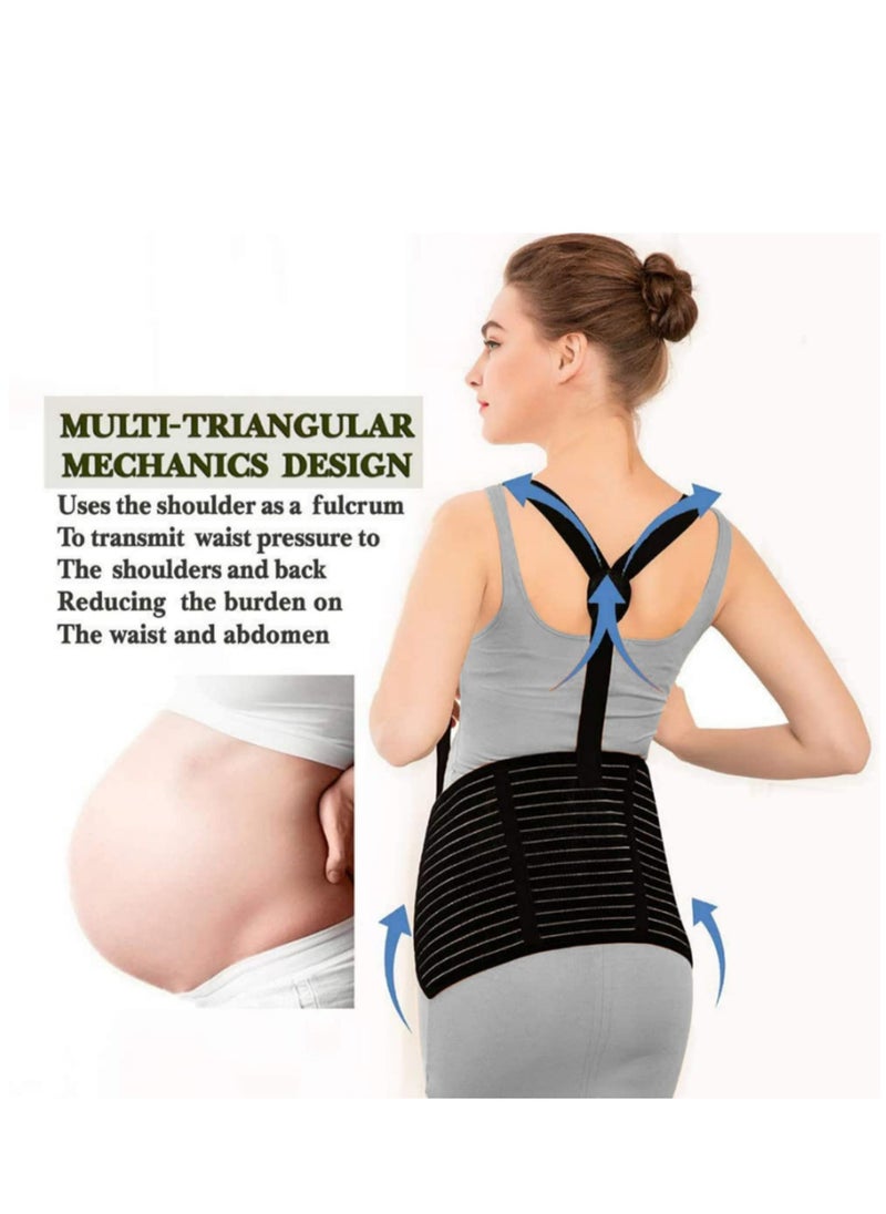 Generic Maternity Belt Breathable Abdominal Binder/Pregnancy Support Maternity Belt/Double Support Back/Abdomen Brace/Shoulder Strap Lumbar Adjustable (L)  - Image 3