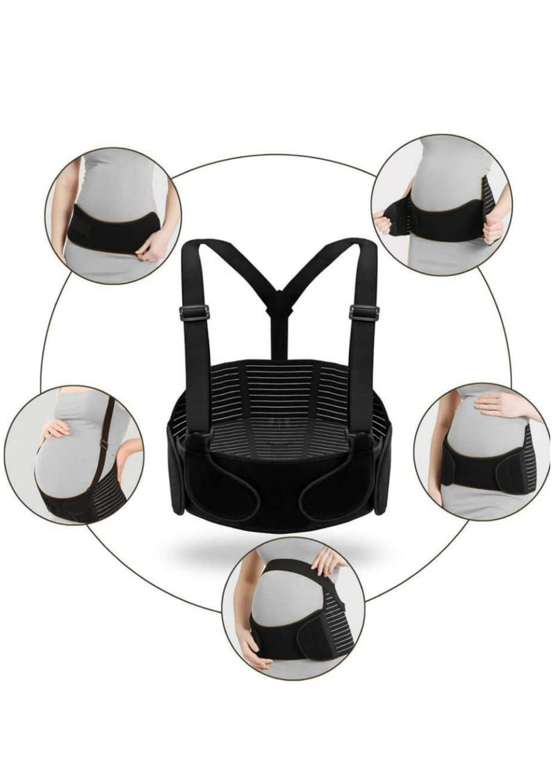 Generic Maternity Belt Breathable Abdominal Binder/Pregnancy Support Maternity Belt/Double Support Back/Abdomen Brace/Shoulder Strap Lumbar Adjustable (L)  - Image 5