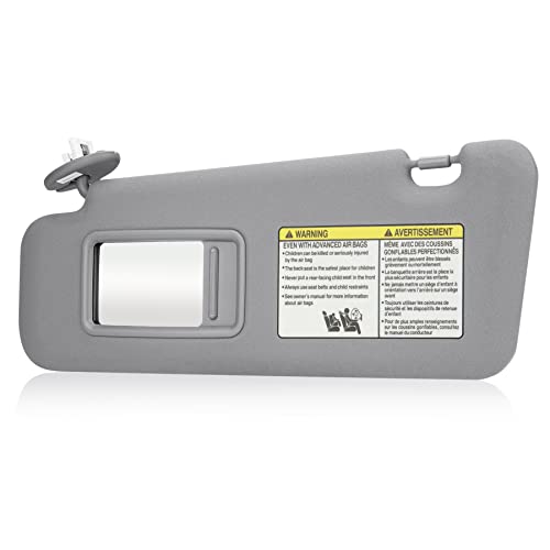 ILONPA Gray Driver Left Side Sun Visor Replacement Compatible with Toyota Highlander 2008 2009 2010 2011 2012 2013 Replace 74320-48500-B0 - Image 1