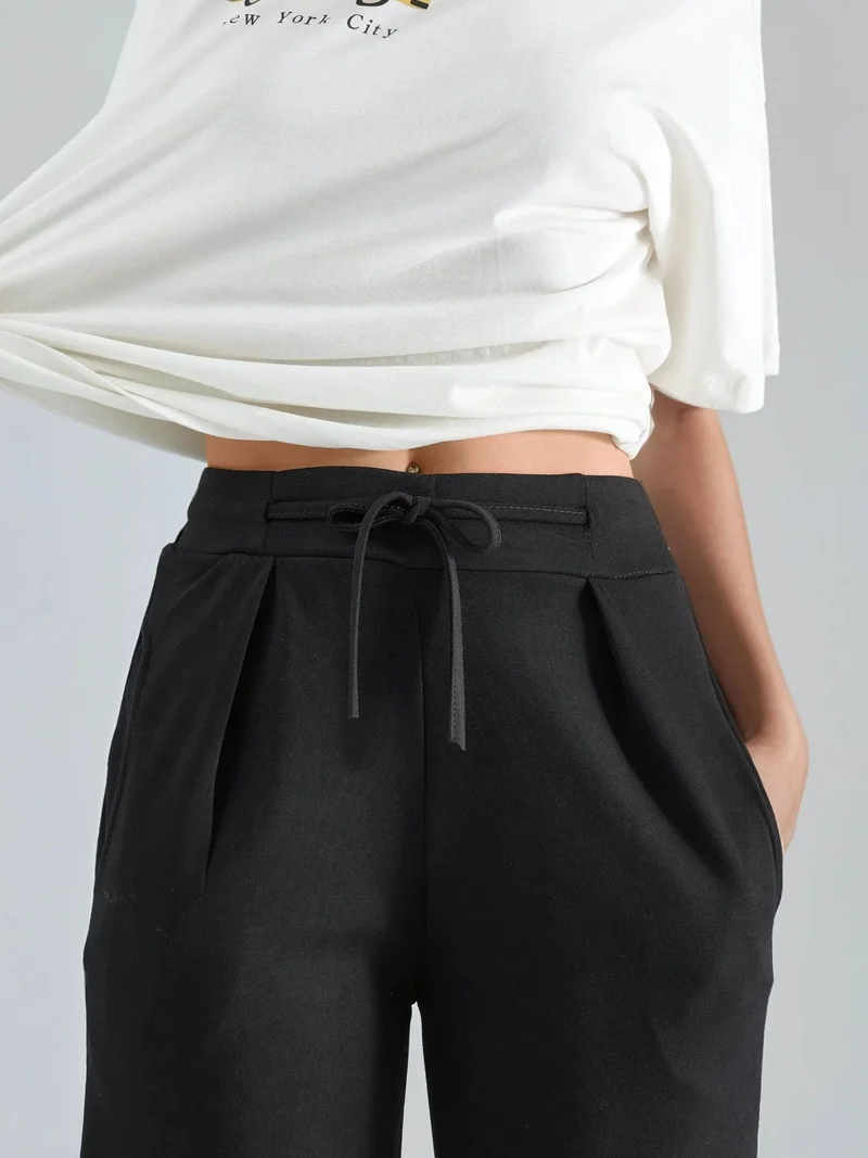 HICCUP Black Modal Touch Pleated Palazzo Pants Bersan Collection for Women | Best Price UAE