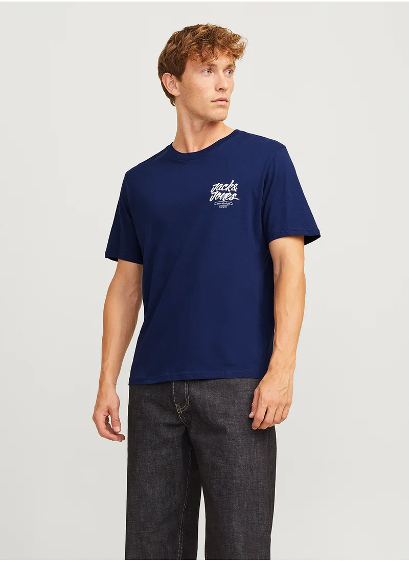 جاك اند جونز Graphic Crew Neck T-Shirt