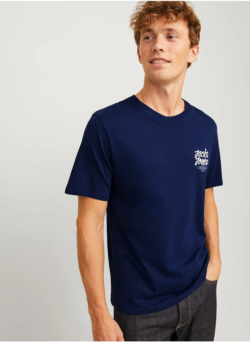 جاك اند جونز Graphic Crew Neck T-Shirt
