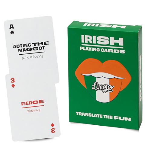 LINGO Irish Lingo Playing Cards Travel Flashcards Learn Irish Slang Ireland Vocabulary in A Fun Easy Way 52 Essential Translations - Image 1