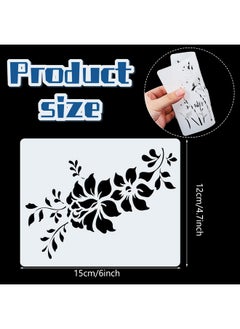 Marspark 20 Pieces Wildflower Stencils For Painting Template Flower Stencils Wall Stencils Reusable Spring Stencils Pet Diy Drawing Templates Stencils For Painting On Wood Wall Home Decor (Rectangular Style)  - Image 2