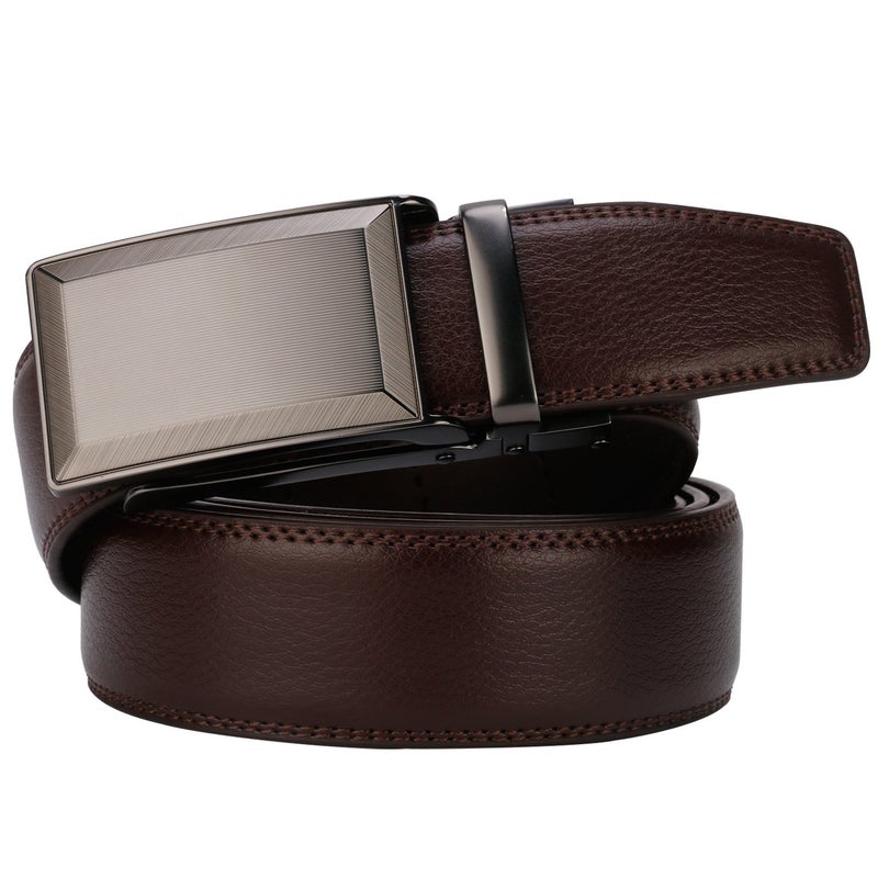 Lavemi Men's Real Leather Ratchet Dress Casual Belt, Cut to Exact Fit,Elegant Gift Box(55-0287 Brown Leather) - Image 2