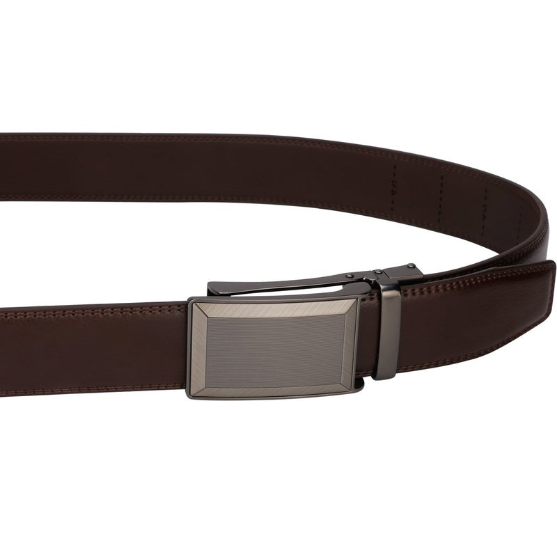 Lavemi Men's Real Leather Ratchet Dress Casual Belt, Cut to Exact Fit,Elegant Gift Box(55-0287 Brown Leather) - Image 3
