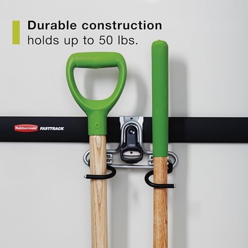 Rubbermaid FastTrack 2-Handle Hook (S Hook) Mounted Garage Storage and Space Saving Organization System Metallic Powder-Coated Steeel for Rakes/Brooms/Toys/Ladders - Image 3