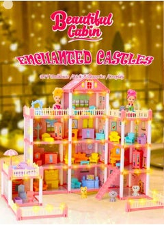Diy 245 pcs Beautiful Castle Toy Set, a Magical Dollhouse for Pretend Play, 4 Floors , 11 Rooms, Suitable for Girls Aged 3 and Above.  - Image 1