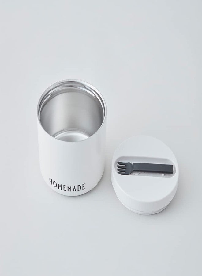 Design Letters Insulated Food Bowl with Spoon/Fork | Thermos for Hot Food Leak-Poof Lid | Insulated Food Jar Wide Mouth | To Go Lunch Box | Stainless Steel Lunch Container - Image 4