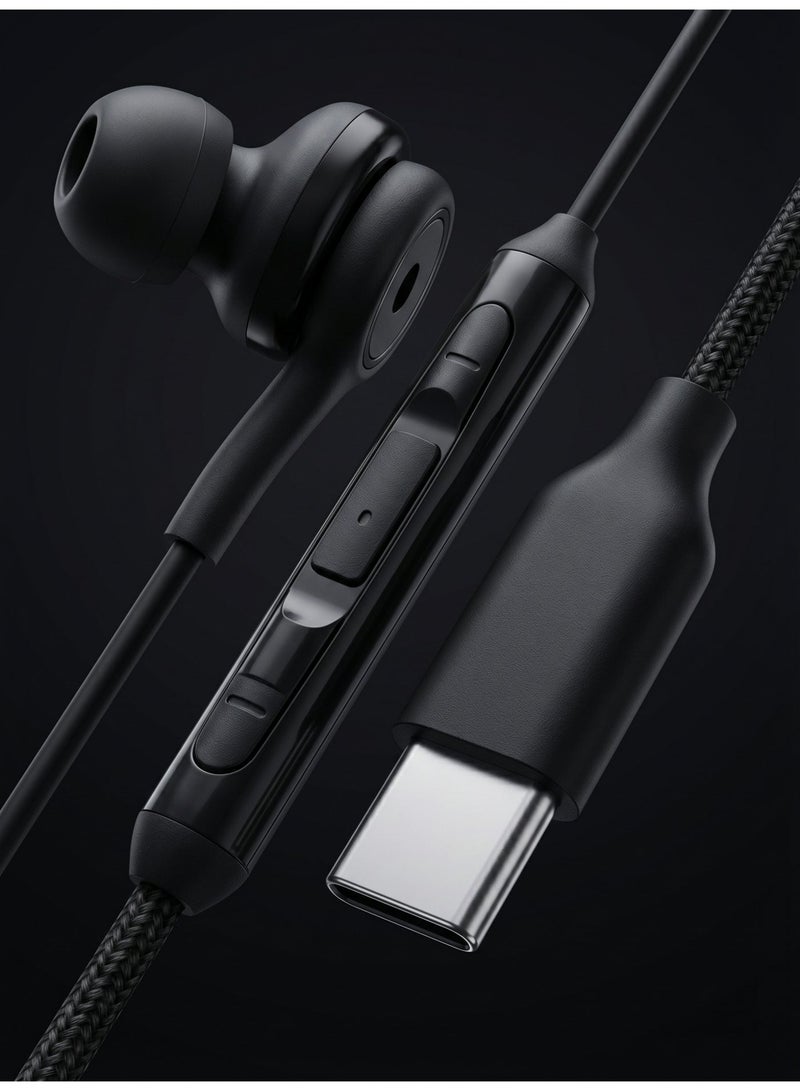 WELLTECH Wired Type C Earphones with Mic Clear Voice Calling USB C Headphones Noise Isolation In Ear Headset for Android Samsung Gaming Meetings Office Use Jumbo50 - Image 2