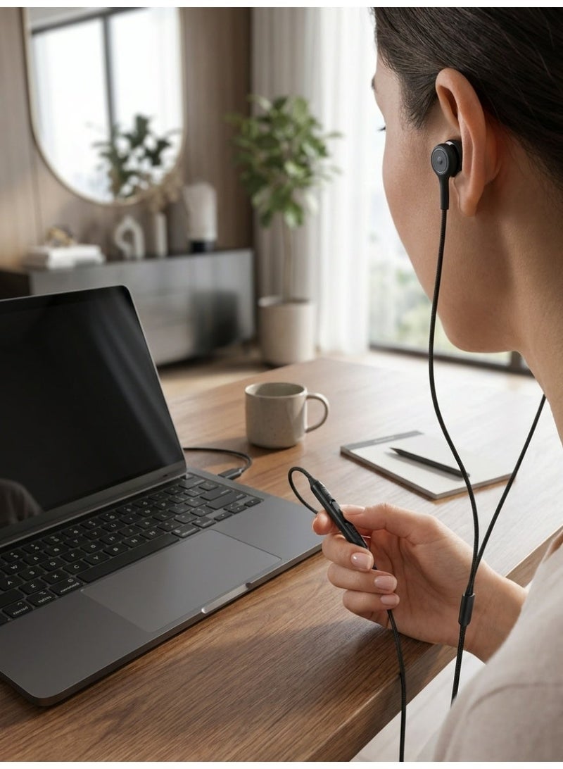 WELLTECH Wired Type C Earphones with Mic Clear Voice Calling USB C Headphones Noise Isolation In Ear Headset for Android Samsung Gaming Meetings Office Use Jumbo50 - Image 3