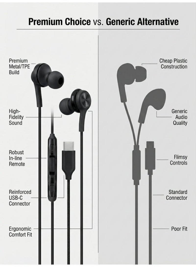 WELLTECH Wired Type C Earphones with Mic Clear Voice Calling USB C Headphones Noise Isolation In Ear Headset for Android Samsung Gaming Meetings Office Use Jumbo50 - Image 4