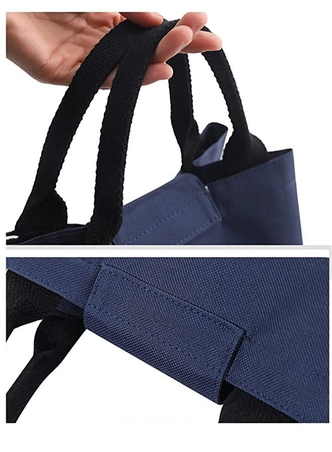 TREXEE Lunch Bag Insulated Lunch Box Canvas Fabric with Aluminum Foil, Lunch Tote Handbag for Women,Men,School, Office (Blue) - Image 4