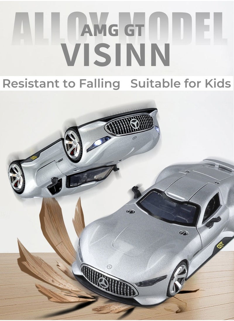 1:32 Silver Mercedes-Benz AMG Vision GT Car Model Sound  Light  - Image 4