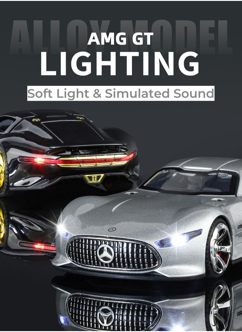 1:32 Silver Mercedes-Benz AMG Vision GT Car Model Sound  Light  - Image 3