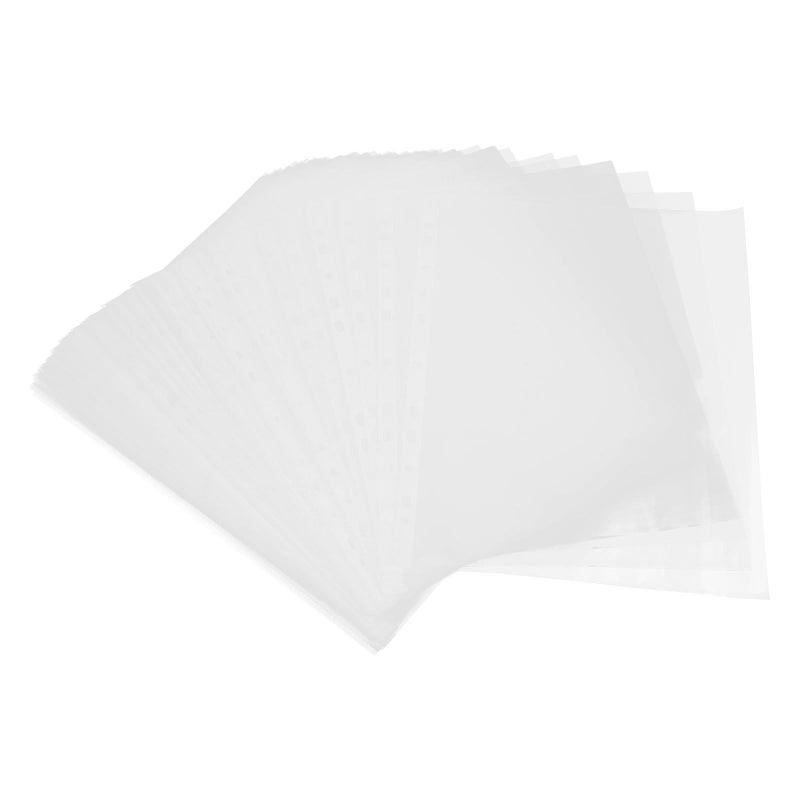 A4 Sheet Protectors 100pcs Glossy Finish 0.055mm Thick 11 Hole Binder Sleeves - Image 2