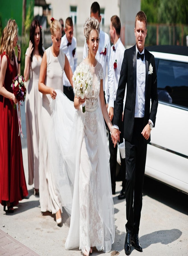 ديبي ربطات عنق رسمية جاهزة للارتداء من ديبي للرجال - ربطات عنق رجالية - ربطة عنق قابلة للتعديل (لون عنابي) - Image 5