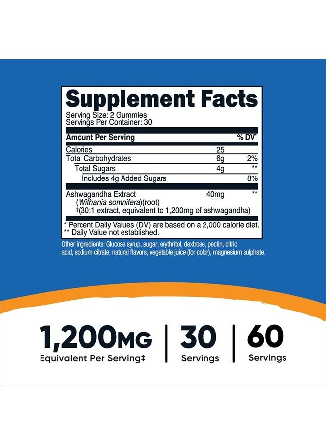 Nutricost جواهر أشواغاندا 1200 ملغ مكافئ لكل حصة (نكهة التوت المختلط)، 60 جواهر، 30 حصة - Image 5