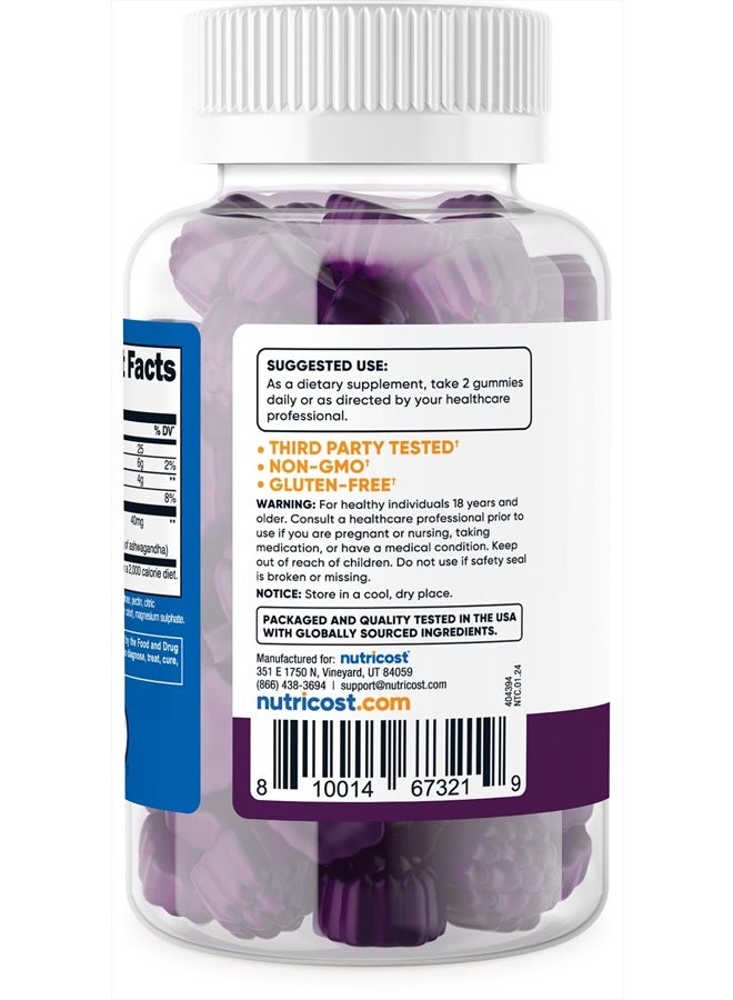 Nutricost جواهر أشواغاندا 1200 ملغ مكافئ لكل حصة (نكهة التوت المختلط)، 60 جواهر، 30 حصة - Image 3
