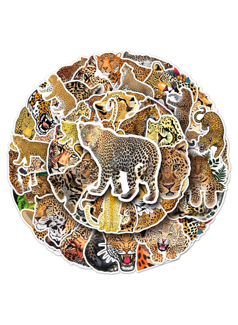 50Pcs Cheetah Stickers Hunting Leopard Stickers Waterproof Vinyl Decals for Water Bottle Laptop Guitar Car Luggage Skateboard Cute Aesthetic Manga Gifts for Teens Girls Boys - Image 1