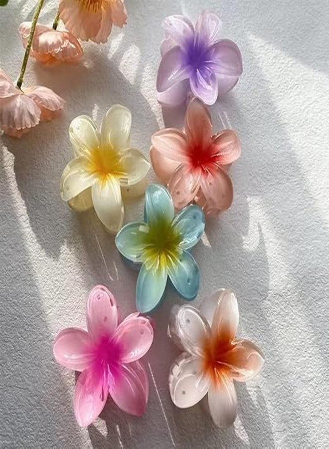 MYSELF Small Flower Hair Claw Clips for Women Girls Kids, 6 Pcs, Tiny Floral Hair Clip Claws for Thin and Medium Thick Hair, Strong Hold Non Slip Hair Jaw Clips, Mini Fancy Cute Matte Hair Clip - Image 1