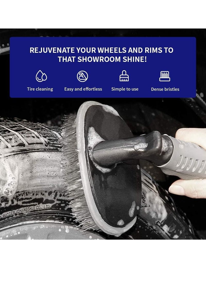 SYOSI Steel and Alloy Wheel Cleaning Brush, Rim Cleaner, Tire Auto Truck Motorcycle Bike Wheel Brush Washing Hub Cleaning Tool for Your Car, Motorcycle,Bicycle, Truck, Home, Kitchen, Office (2 Pcs) - Image 2